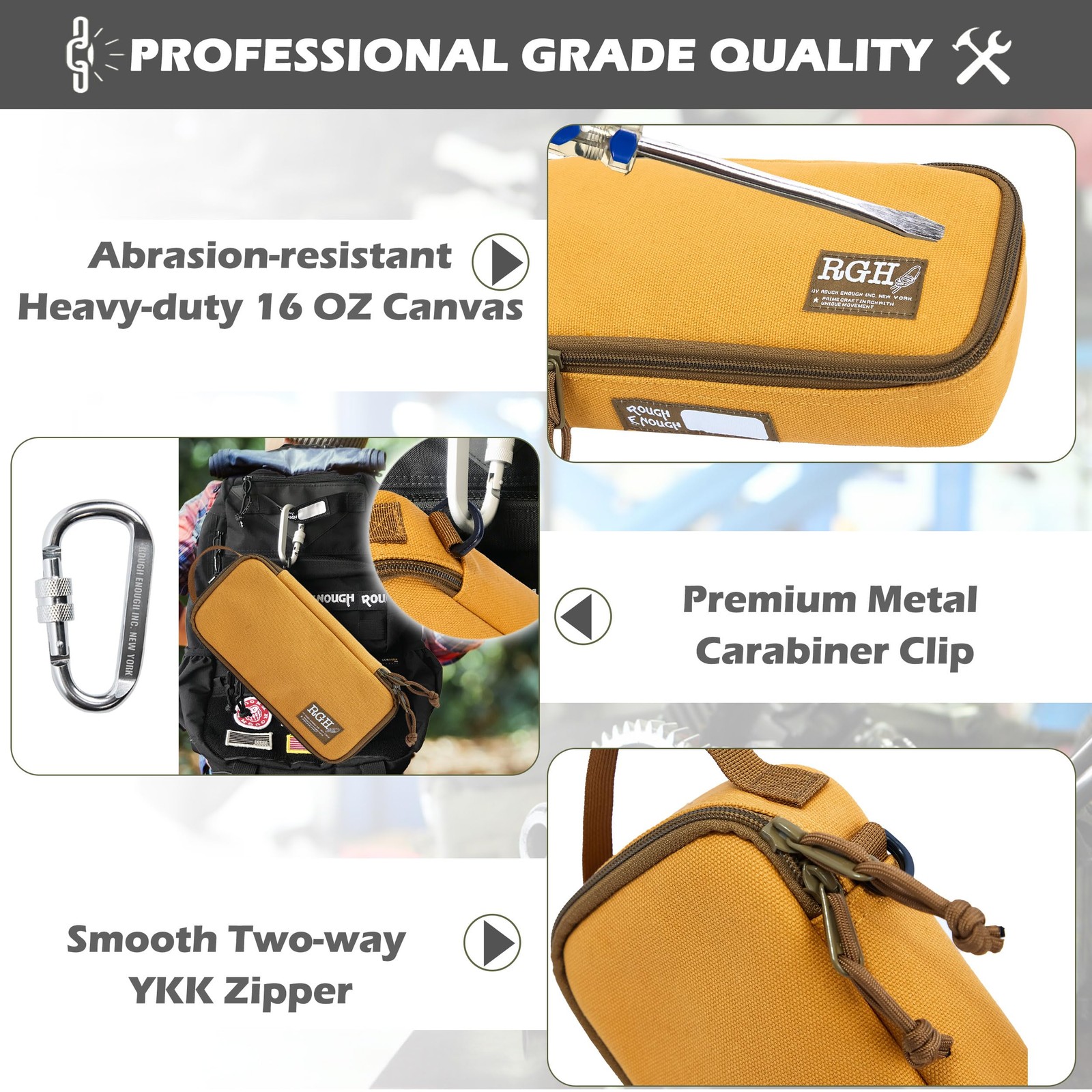 Rough Enough Small Tool Bag Pouch Canvas Portable Tool Box Organizer Case wit…