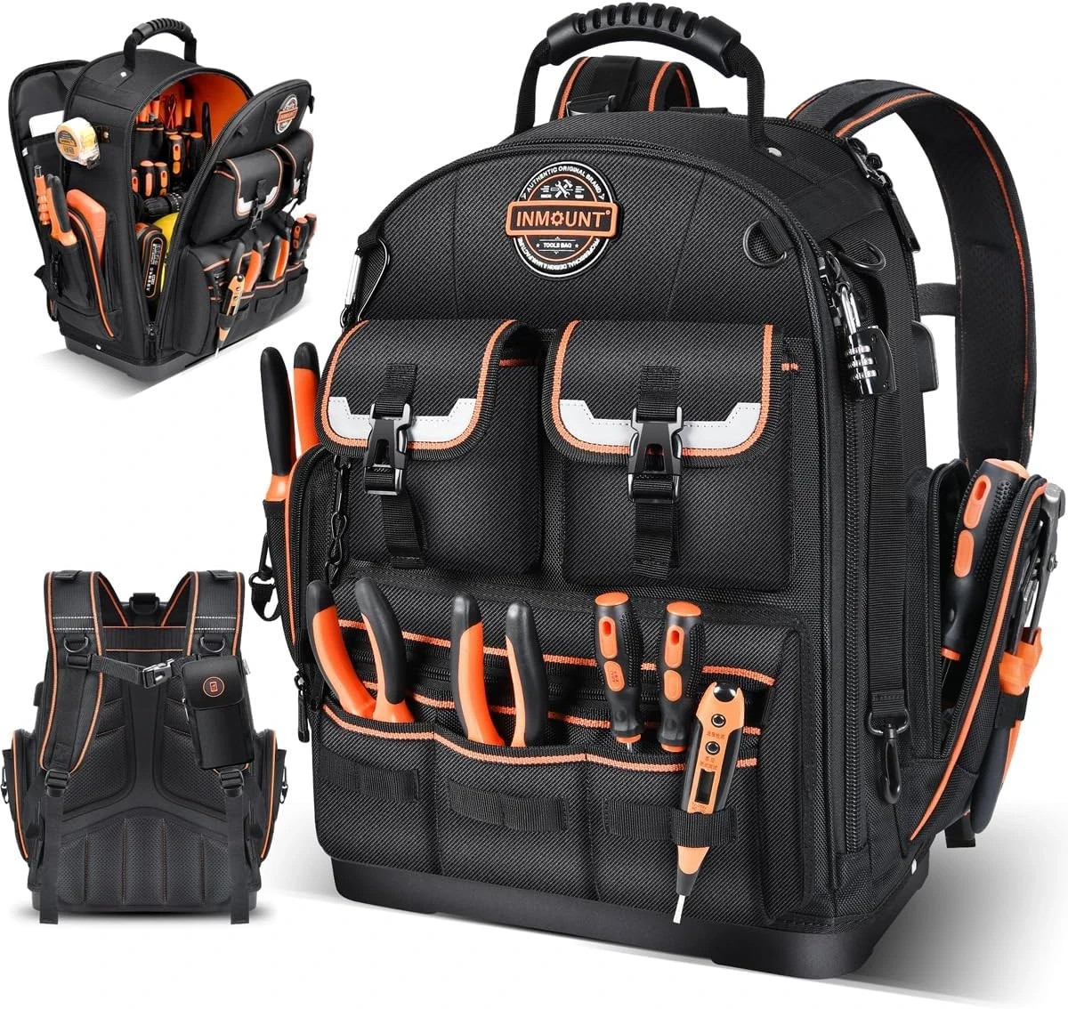 Heavy Duty Tool Backpack – Water-Resistant Organizer for Electricians