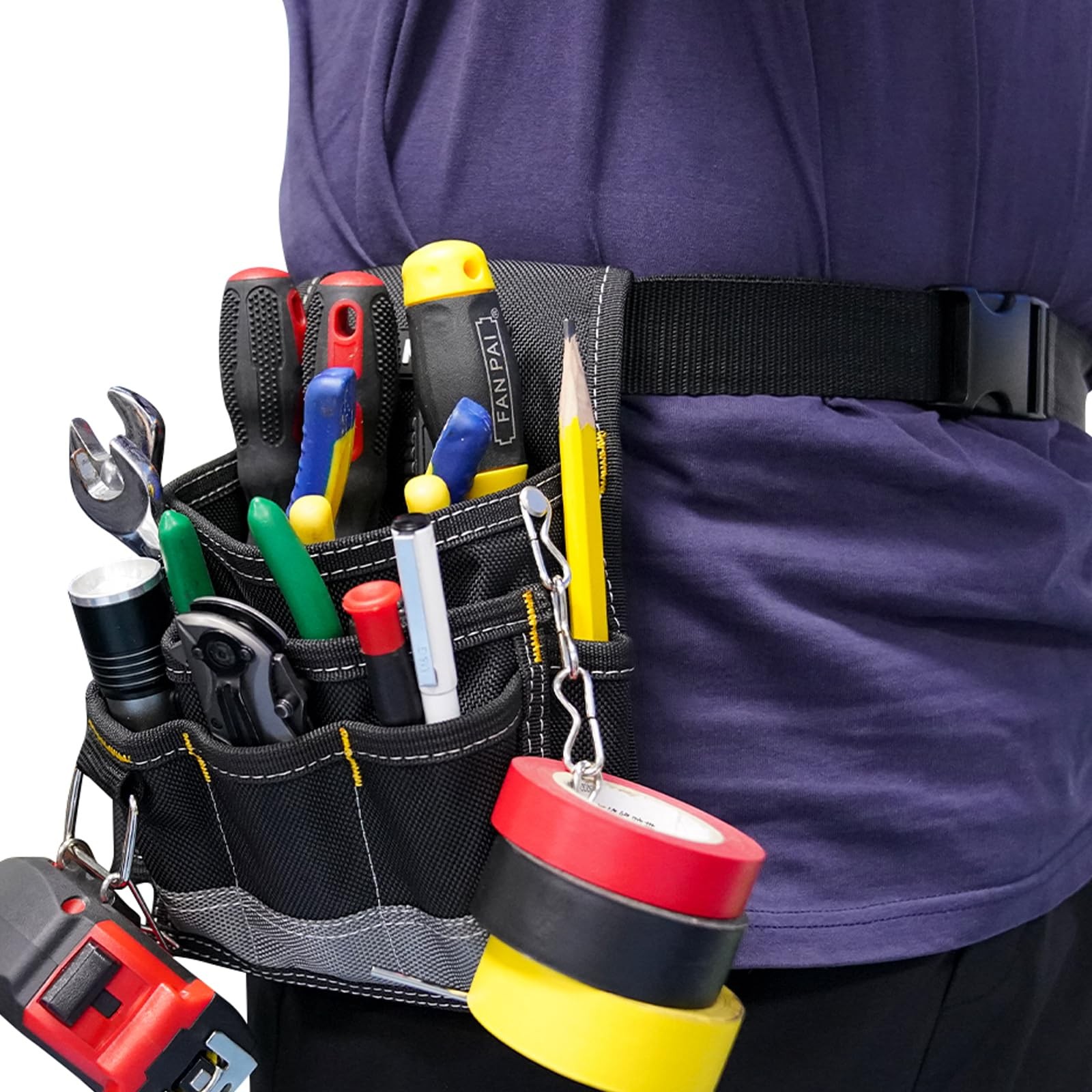 Electrician Tool Pouch,1680D Durable Tool Pouches with Belt Clip,Small Profes…