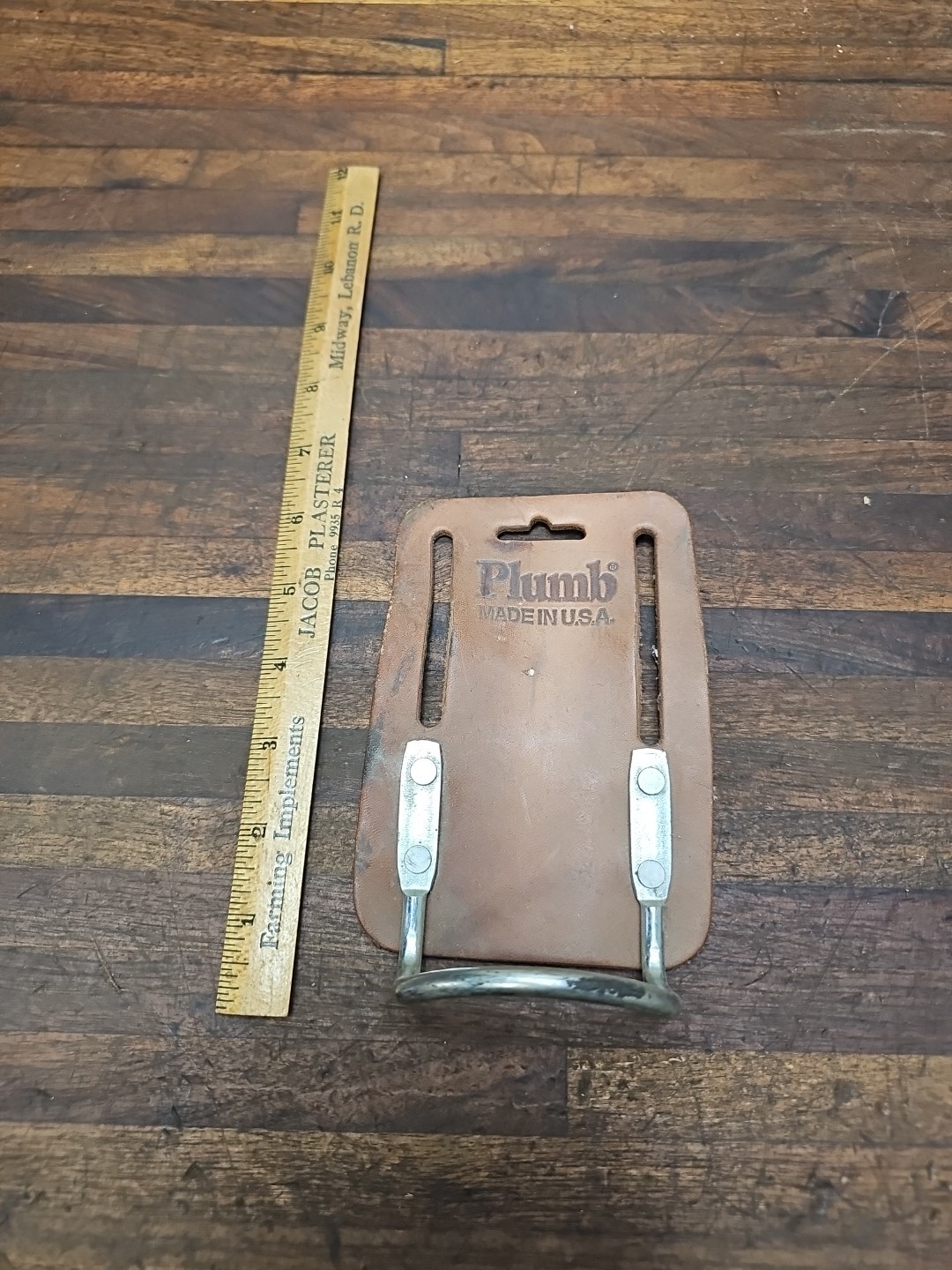 A50- Plumb USA Genuine Leather Hammer Holder With Steel Loop For Tool Belt