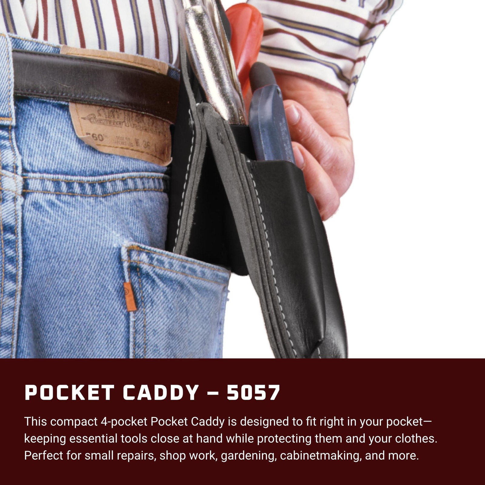 Occidental Leather Pocket Caddy – Black – 4 Pockets & Tool Holders – Belt Com…