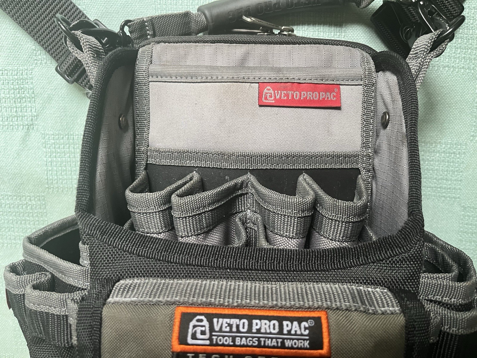 VETO PRO PAC Tech Series Hard Base Tool Bag Shoulder Strap Gray/Black