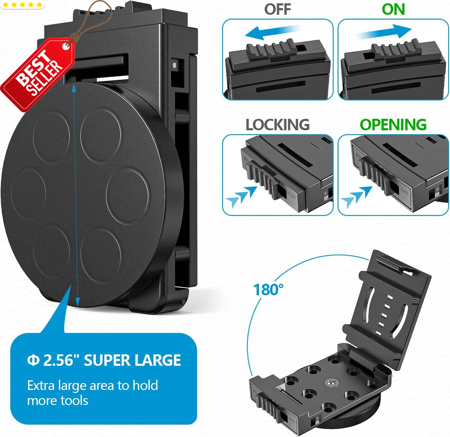 Heavy Duty Magnetic Tool Belt Clip 2 Pack Non Slip Metal Tool Holder – US