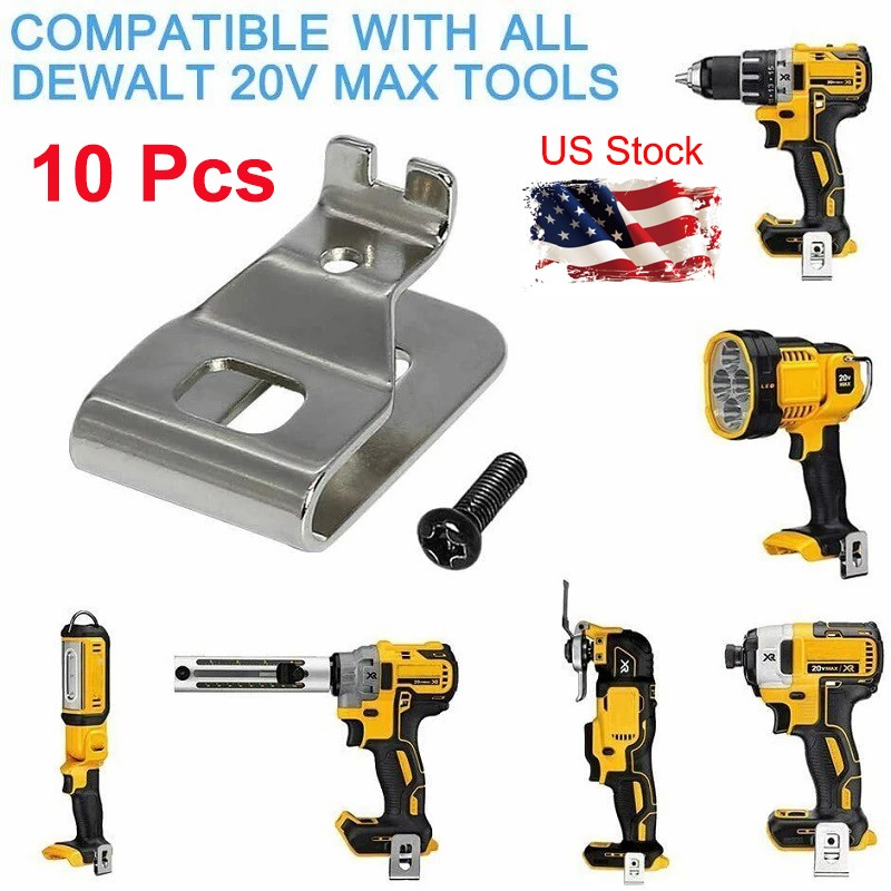 10 Pack Belt Clip Hook Cordless Drill Holder w/Screws For Dewalt 18/20V Tools US