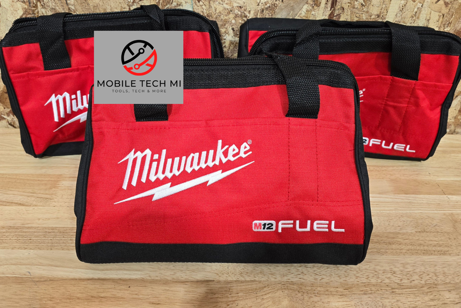 NEW 3 Pack Milwaukee FUEL M12 13″ x 10″ x 9 Canvas Tool Bag Case M18 12 Volt 3x