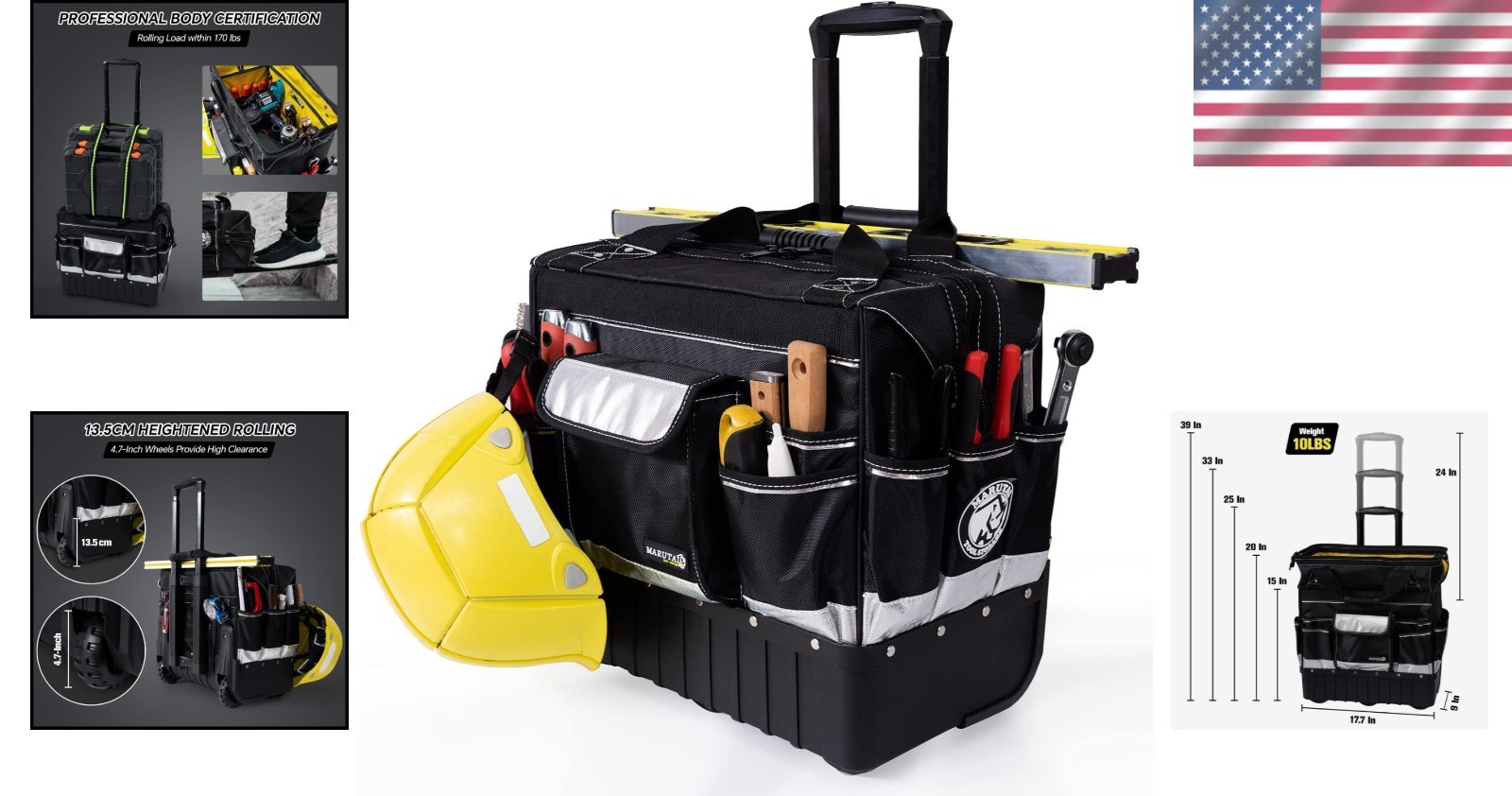 Durable 18” Tool Bag with Large Wheels – Waterproof for Ultimate Protection