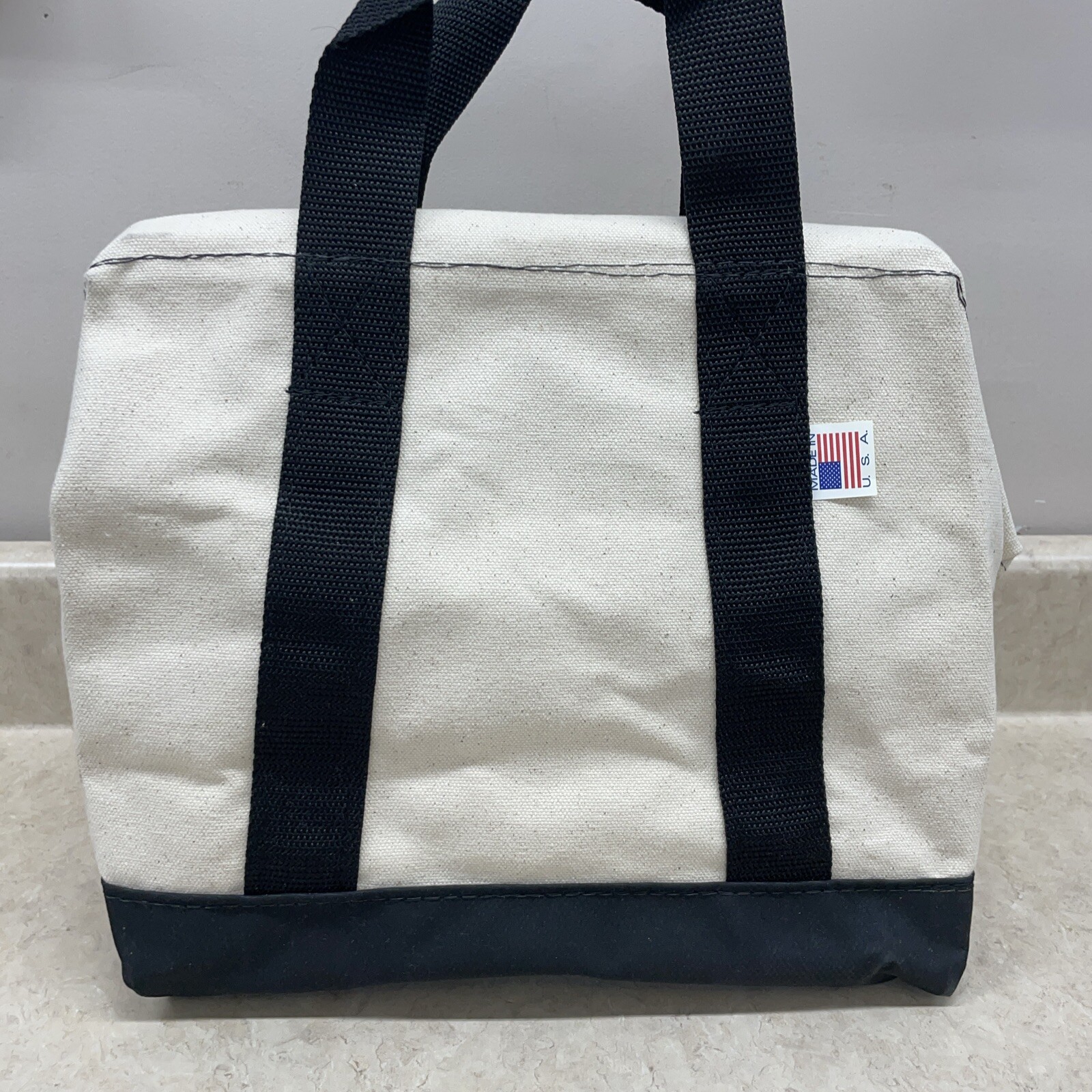 Lot of 2 Estex 2114-12 #8 Canvas Duck Tool Bag With Leather Straps Black & Blue