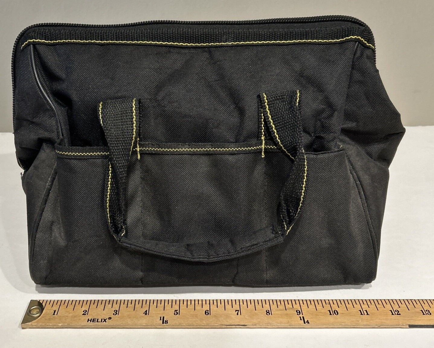 Voyager 12” Portable Tool Bag HANDY SIZE 15 Inside & 6 Outside Pockets BLACK ZIP