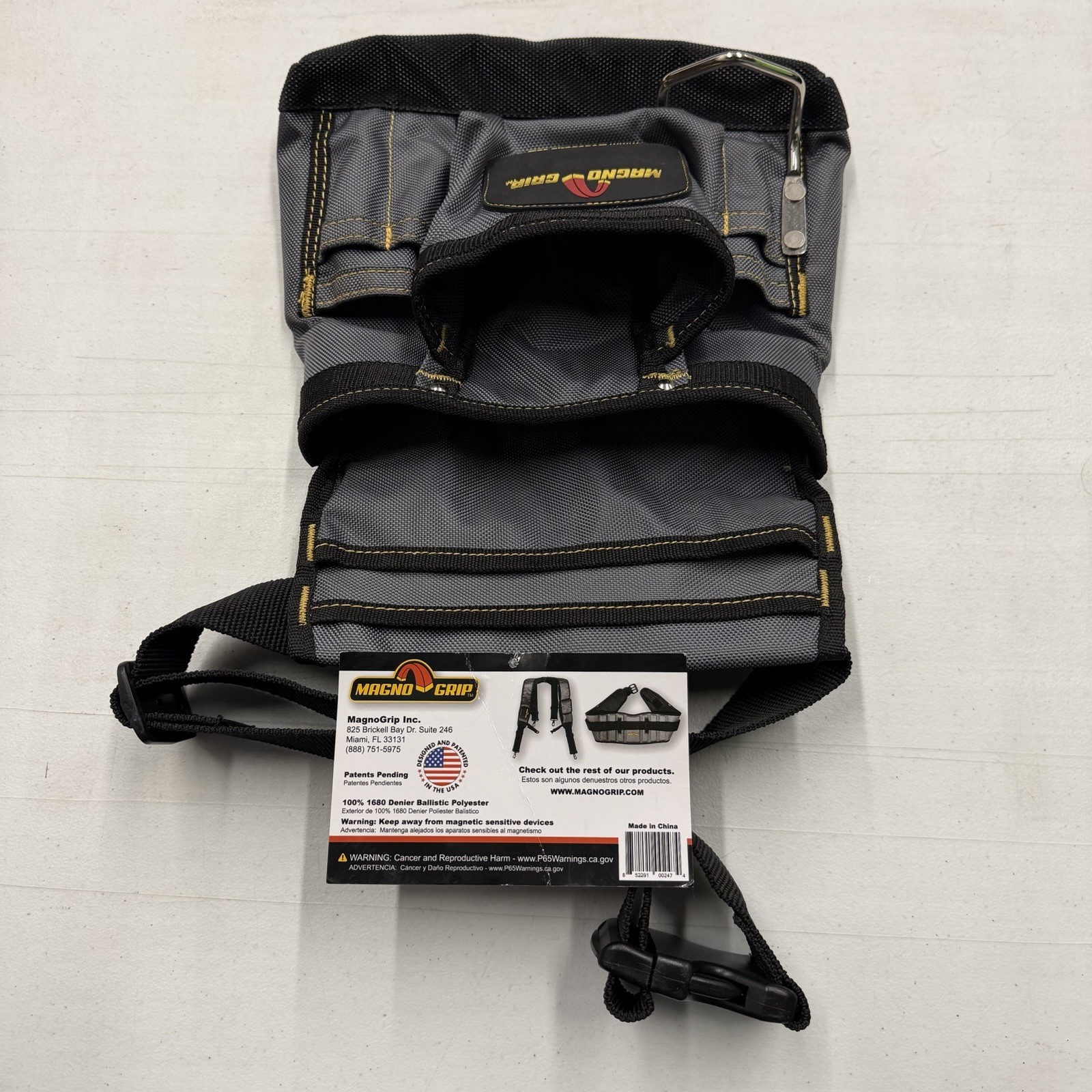 Magno Grip Tool Pouch w/ Belt 002-474 10 Pocket Magnetic 1680D NEW