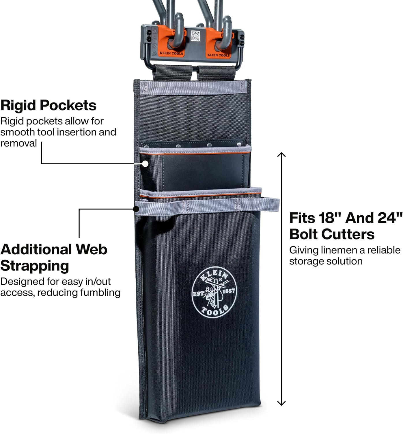 Klein Tools BC534S Tool Holder for 18-24 Inch Bolt Cutters, Durable 1680D Materi