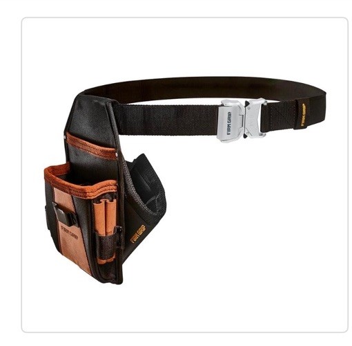 FIRM GRIP Build-A-Rig Adjustable Tool Belt Pouch Black Brown Multiple Pockets