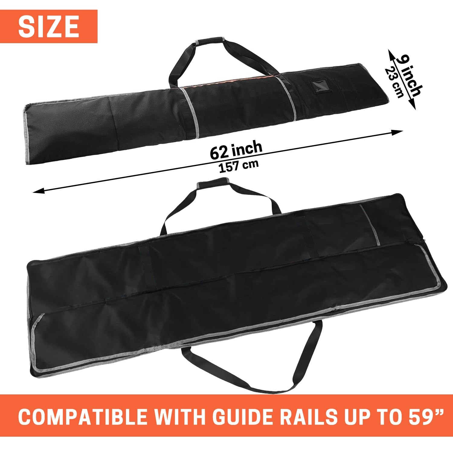 ZELARMAN Premium Guide Rail Bag, Double Side 62 inches by 9 inches, Black