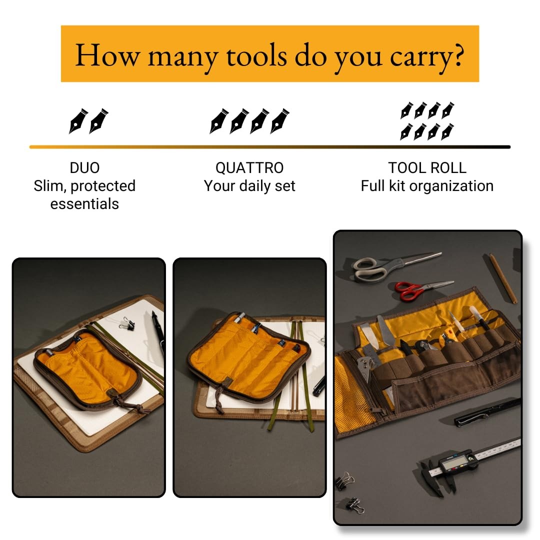 Art & Electronic Organizer | Edc Rollup Tool Bag For Pen Lovers & Tech | Multipo