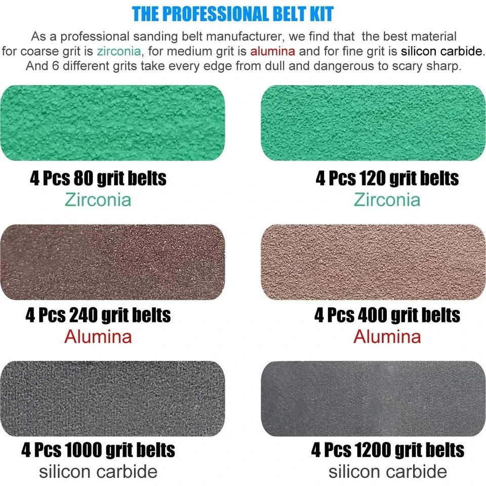 24 Pack 1/2″ x 12″ Sharpening Belt Kit for Official Work Sharp WSKTS & WSKTS New
