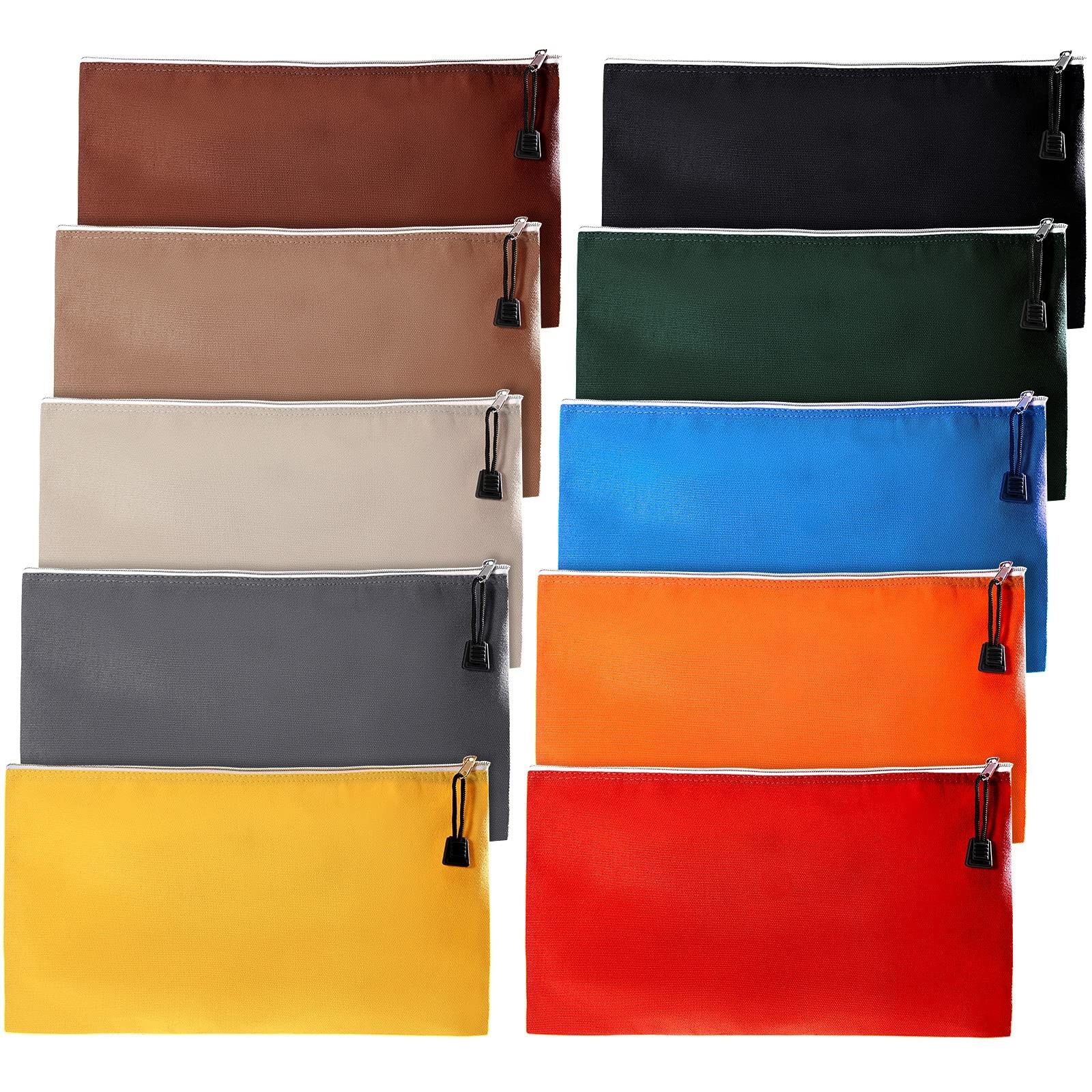 Frienda 10 Pieces Canvas Tool Pouch Metal Zipper Utility Tool Bags 10 Colors …