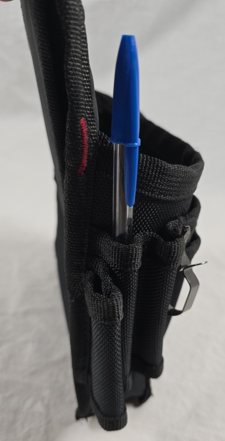 9-Pocket Husky Tool Belt Pouch Black Electrician Carpenter Utility Pouch