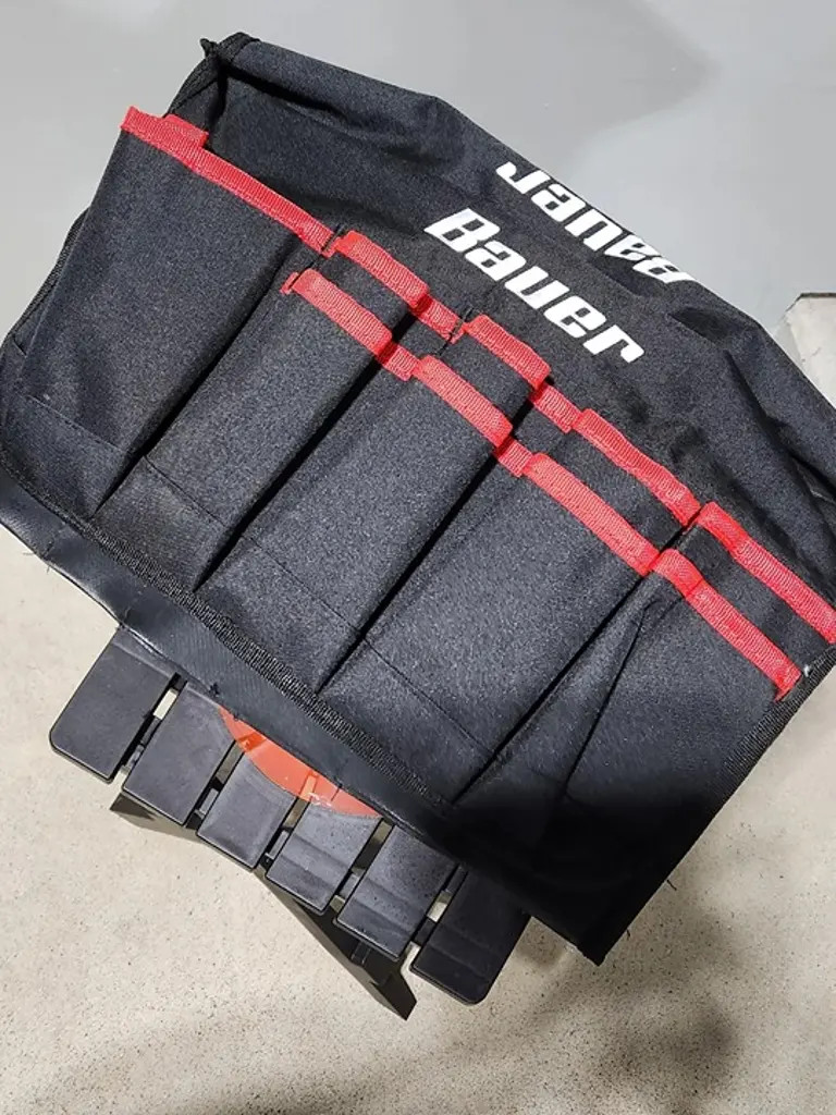 NEW Bauer Black / Red Color Tool Box Bag Work Tote Pockets Storage Organizer