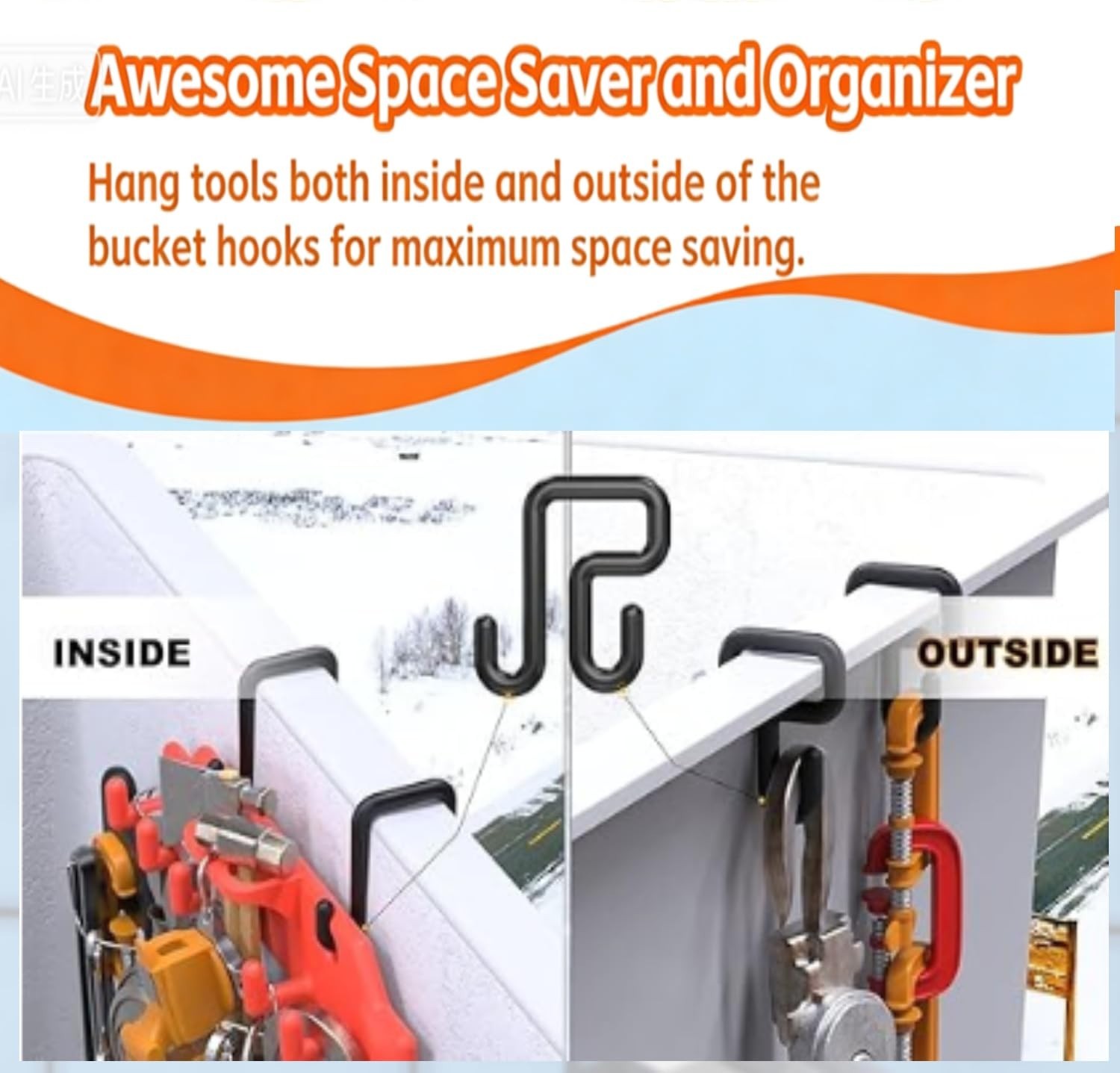 8PCS Heavy Duty 3″ Lineman Bucket Hooks | Tool Holders, 40lb Capacity, Durable S