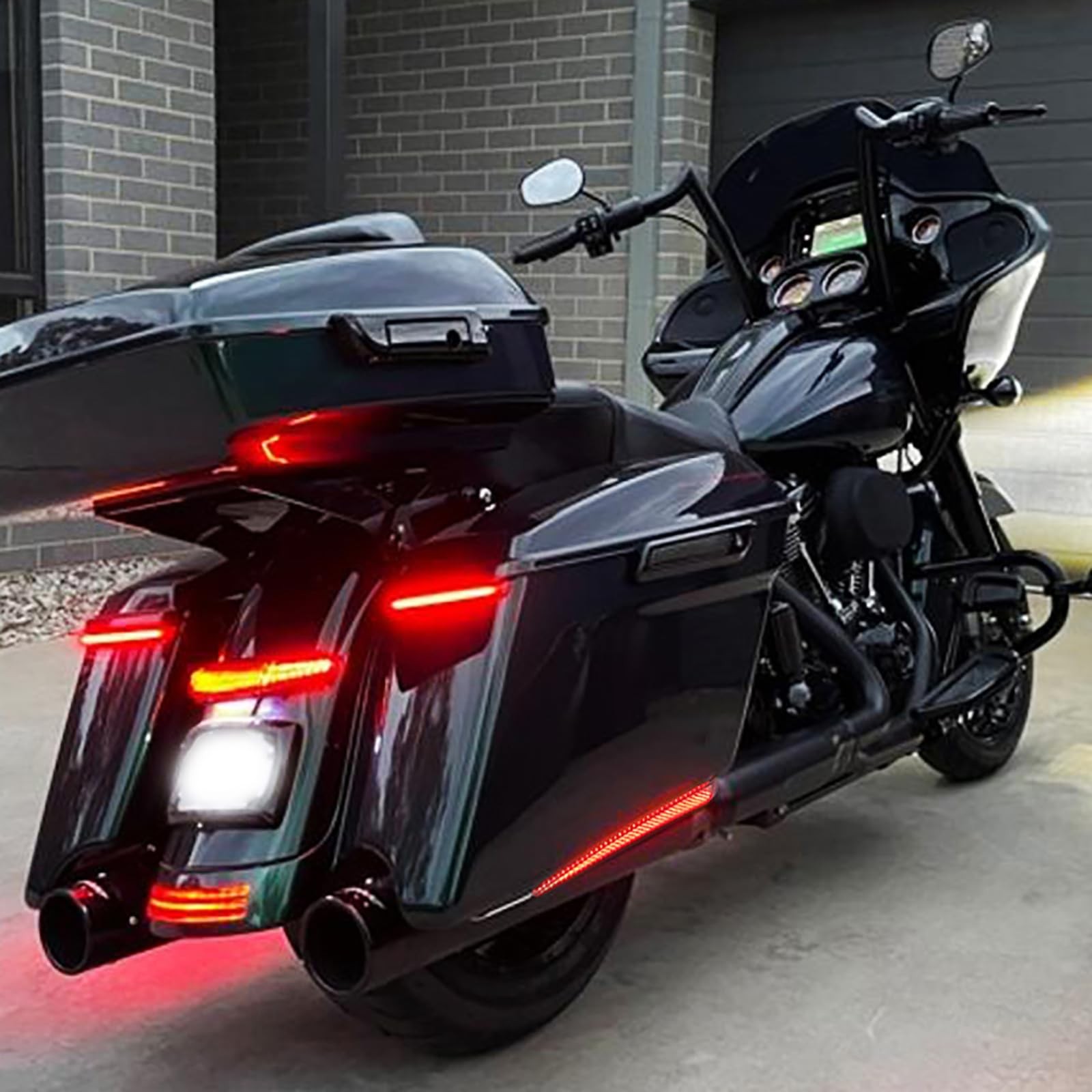 LED Extended Saddlebag Light with Smoke Lenses Fit for Harley Touring Road King