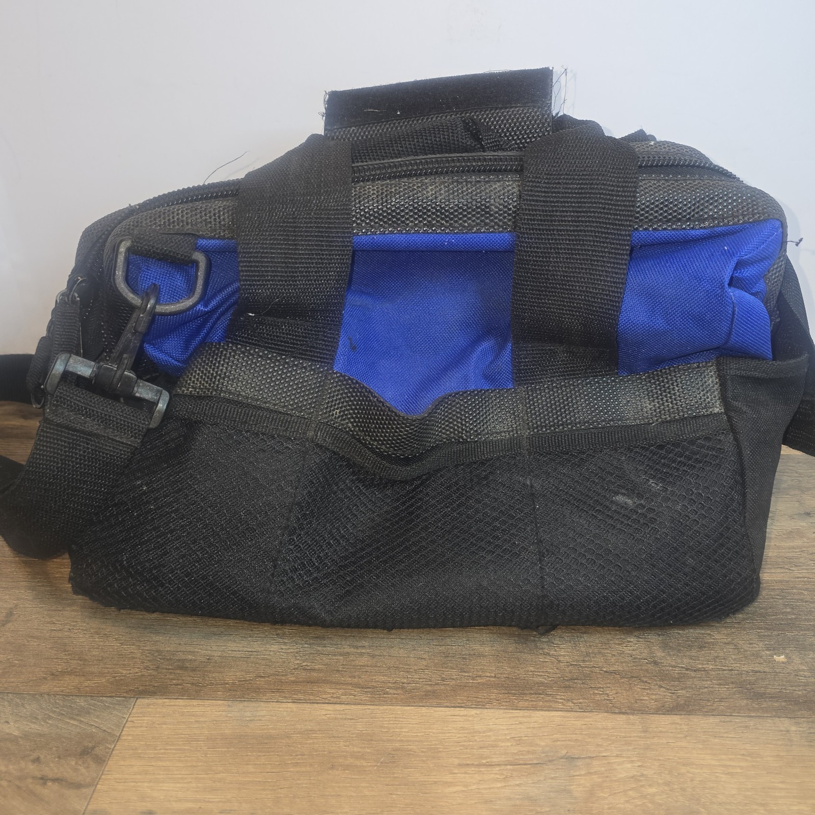 ProSource Wide-Mouth Tool Bag Multiple 16 Pockets Blue & Black 12x10x8