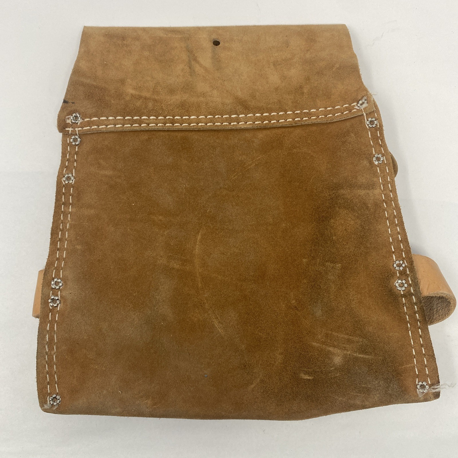 Vintage Nicholas Heavy Split Cowhide Leather Tool Belt Holder Pouch Made In USA