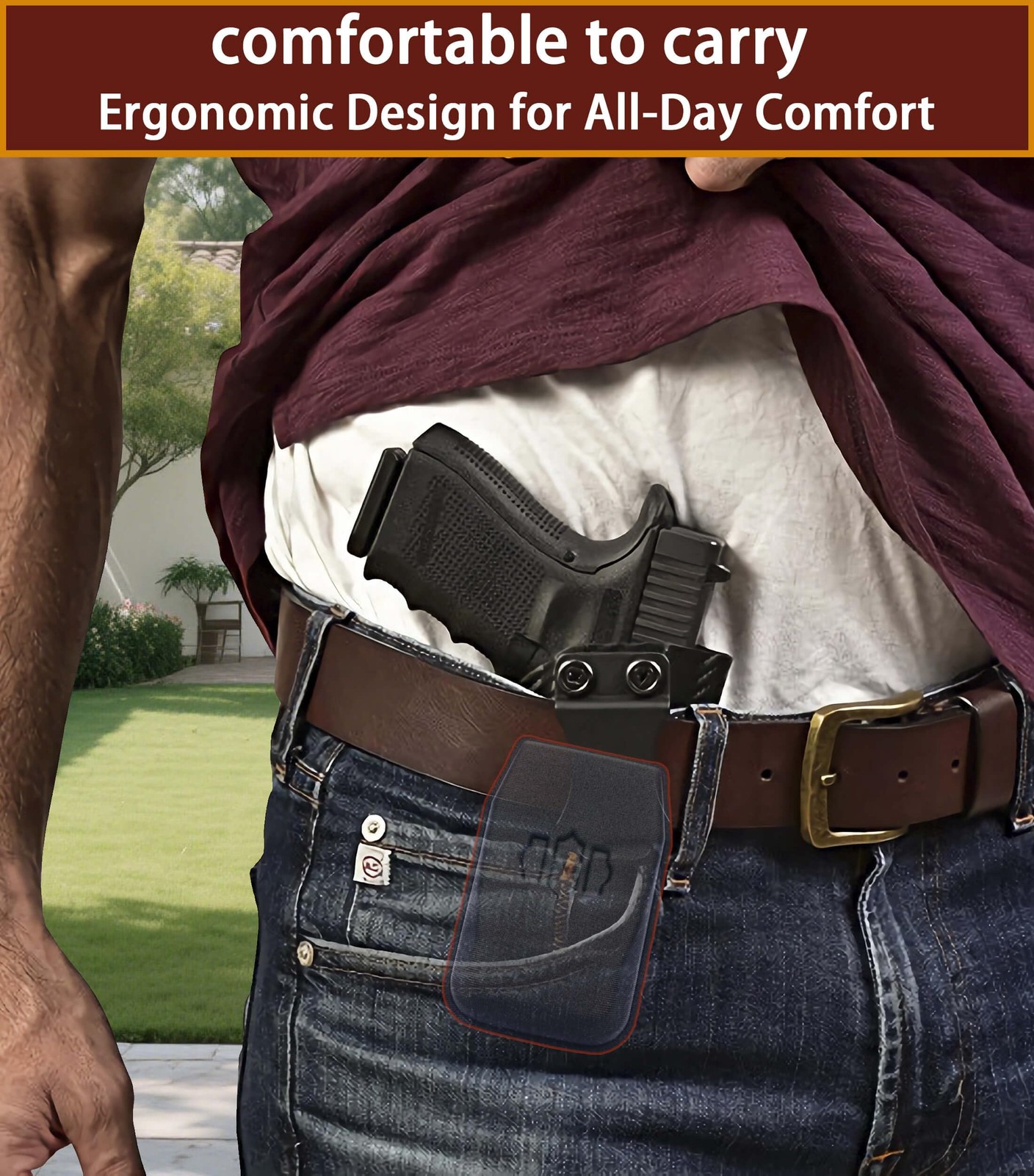HOGIKUO Holster Wedge Kit for IWB Holster,3 Sizes Universal Foam Pad,Sweatproof