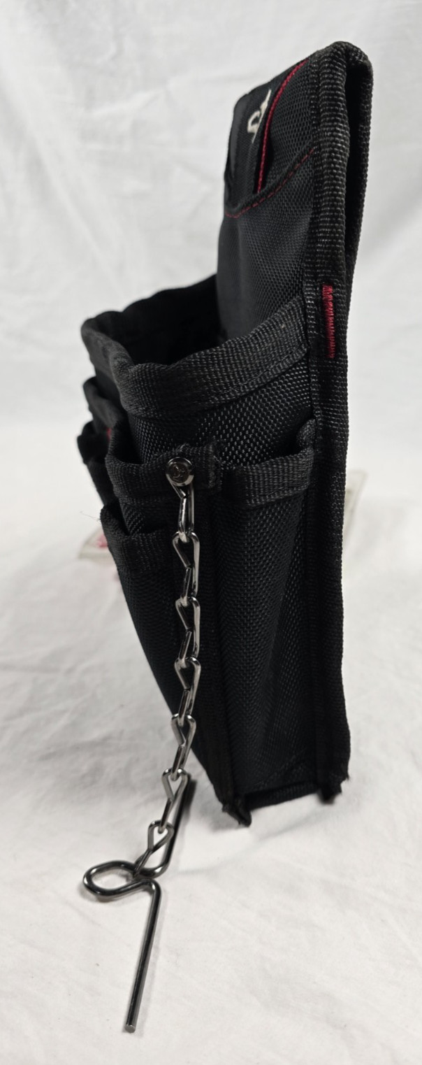 9-Pocket Husky Tool Belt Pouch Black Electrician Carpenter Utility Pouch
