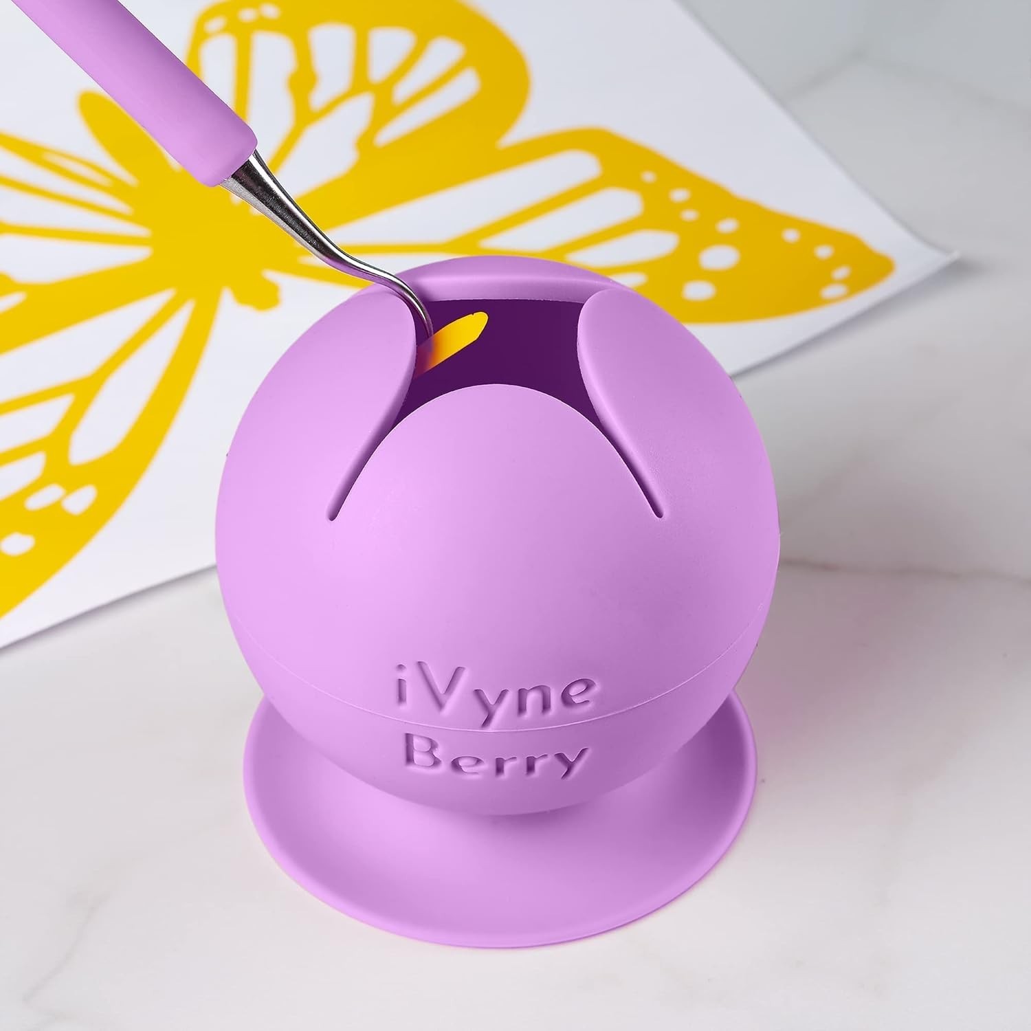 Berry Purple Silicone Scrap Collector with Suction for Cricut Weeding Tools