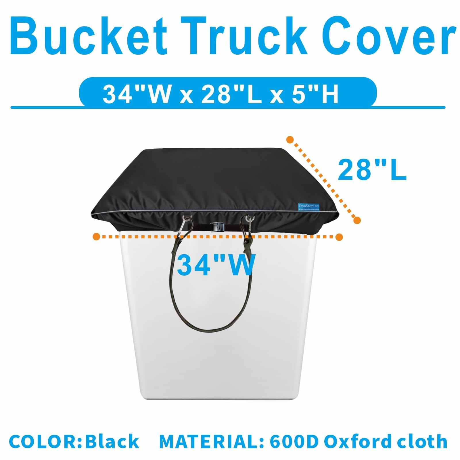 Bucket Truck Cover – Double Layer Oxford Cloth, Fits 28″x34″x6″ Accessories