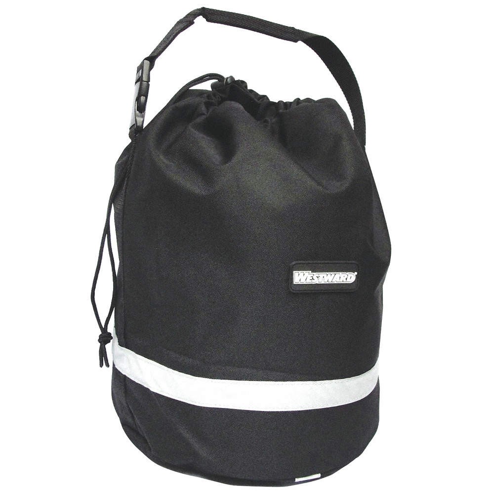 WESTWARD 25F579 Unlined Bag,Drawstring,10x10x14In,Black 25F579