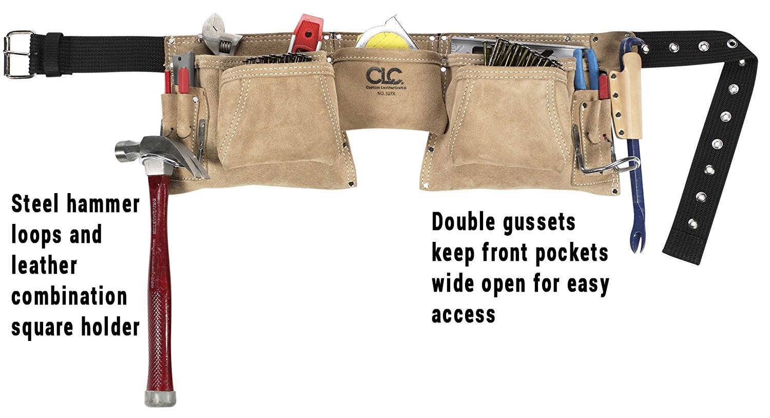 Custom Leathercraft527X Heavy Duty Top Grain Suede Construction Work Apron, 2…
