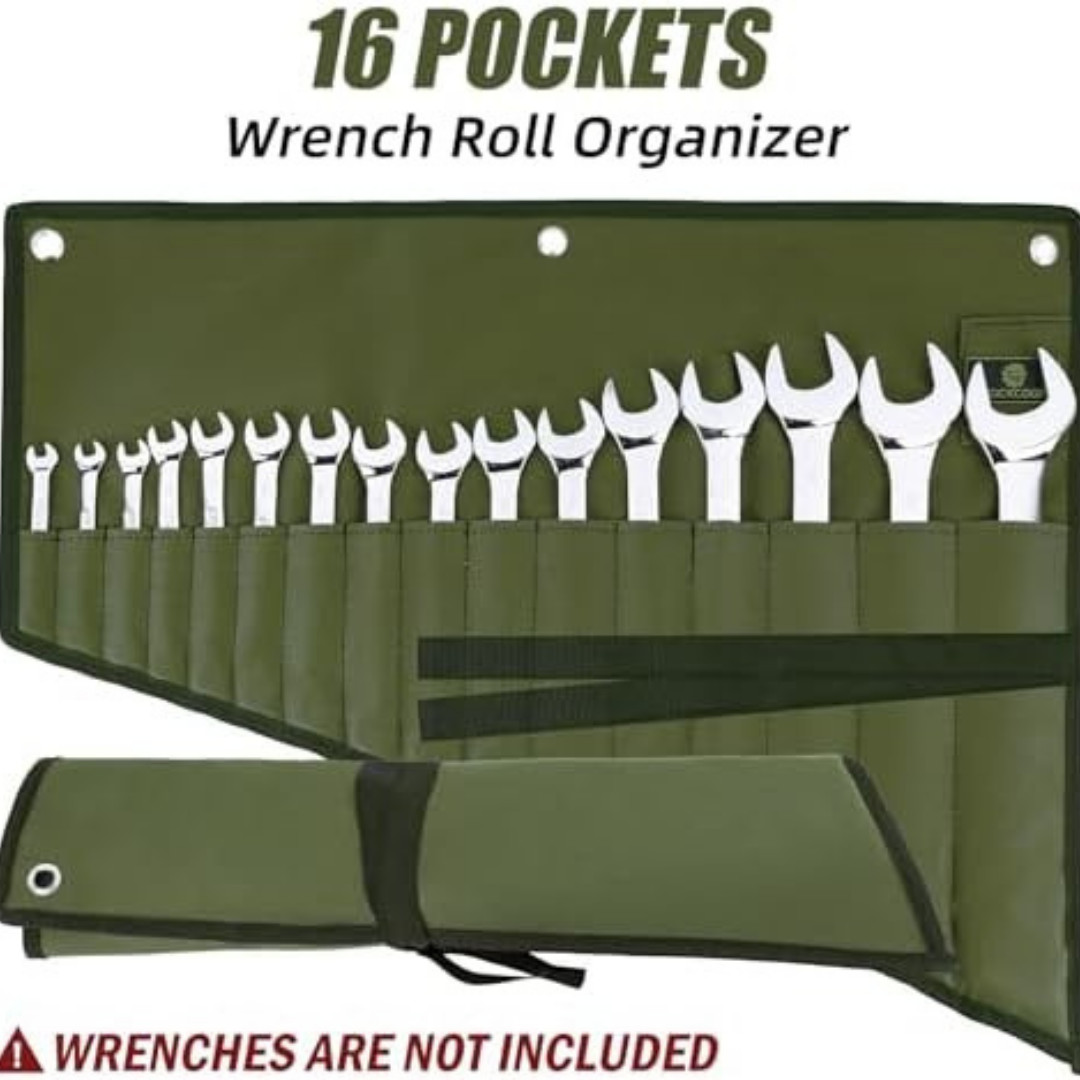 16 Pockets Wrench Roll Organizer Wrench Pouch Roll up with Water Proof Oxford Cl