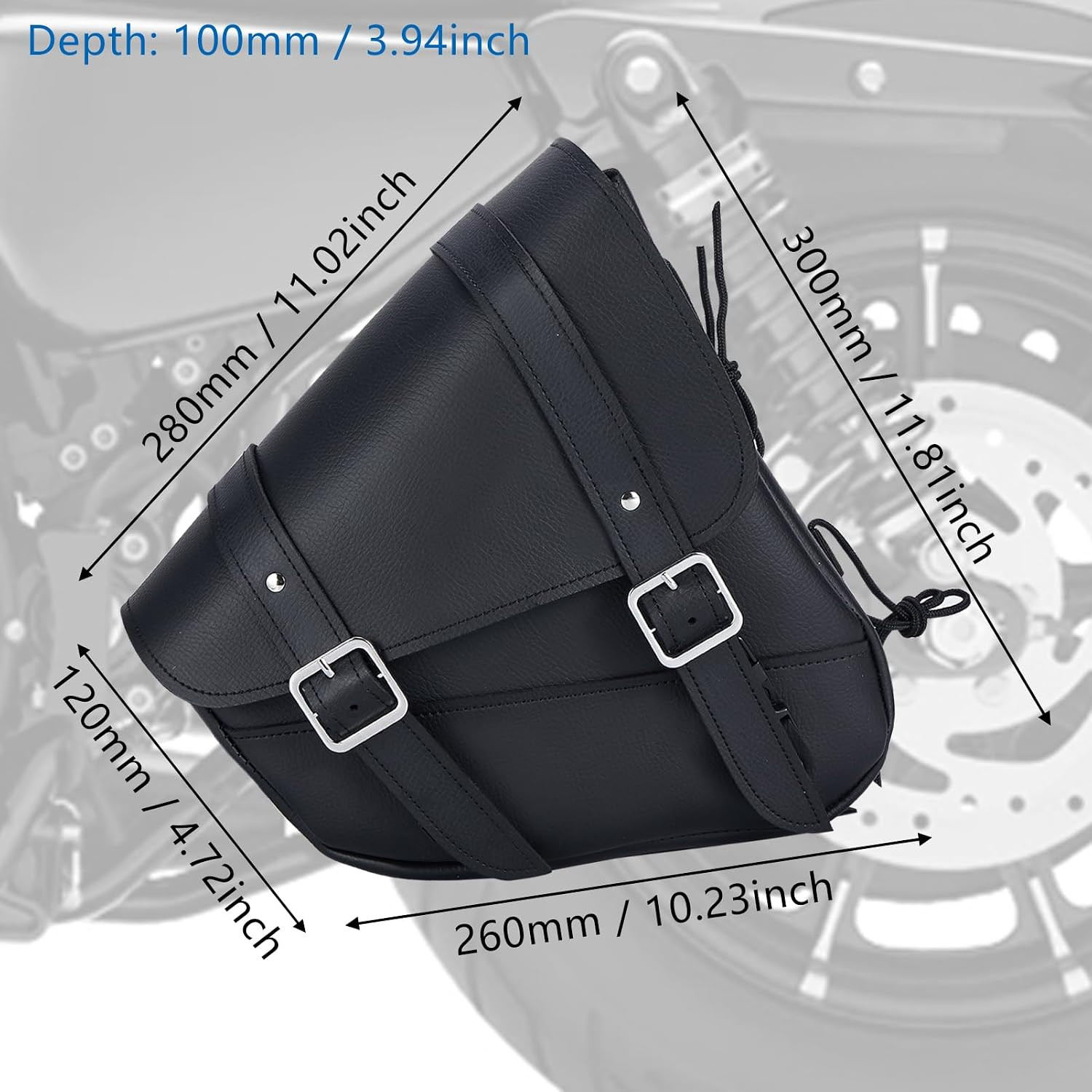 Motorcycle Swingarm Bag with Black Synthetic Leather, Swing Arm Bag Motorcycle S