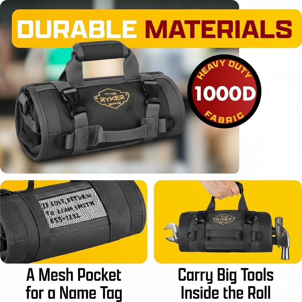 Large Capacity Tool Bag with Detachable Pouches – Perfect for Work & Camping
