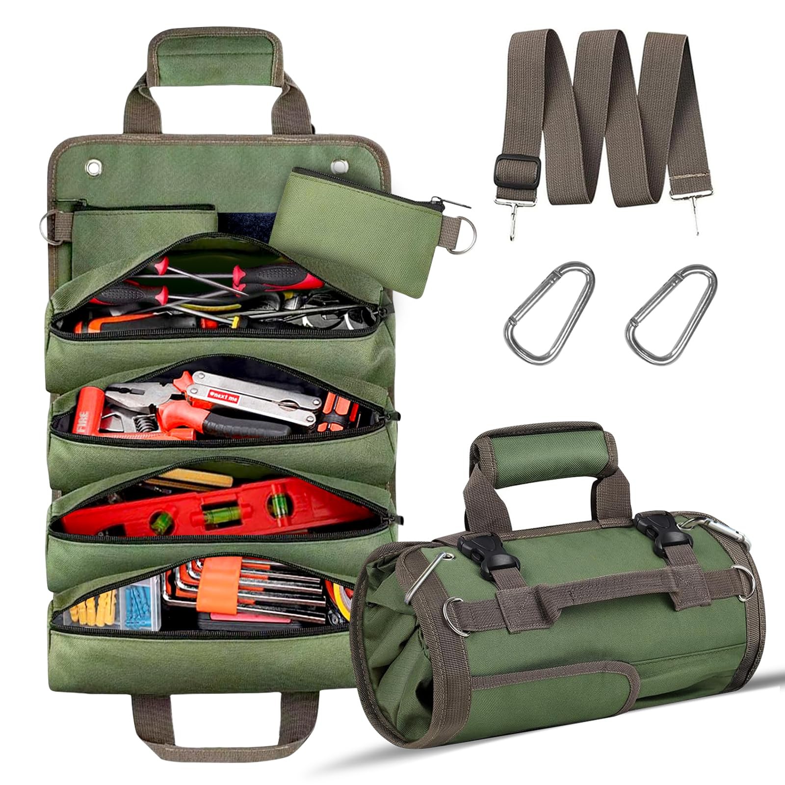 Roll Up Tool Bag, Heavy Duty Waterproof Portable Tool Storage Organization, T…