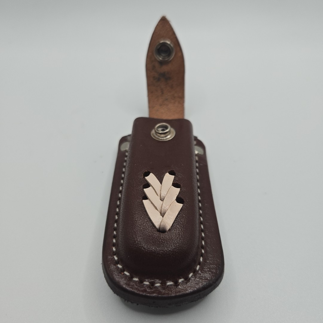 Hand Made Leather Pocket Knife Belt Sheath Folding Blade Case Small Mexico NEW