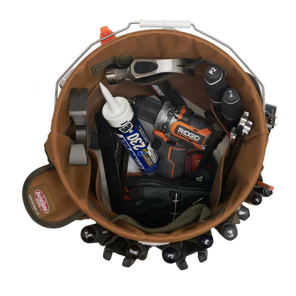bucket tool organizer bag garden 30 pocket 5 gallon assorted storage work home