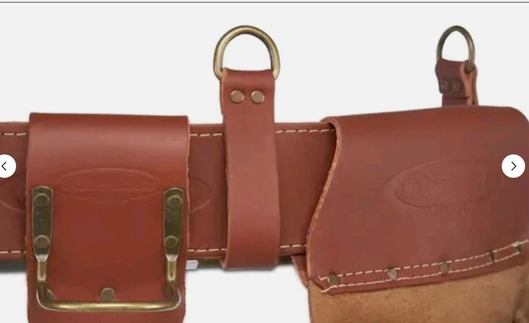 Master’s 52.5 In. Brown Leather Rig Tool Belt 2-Bag McGuire-Nicholas