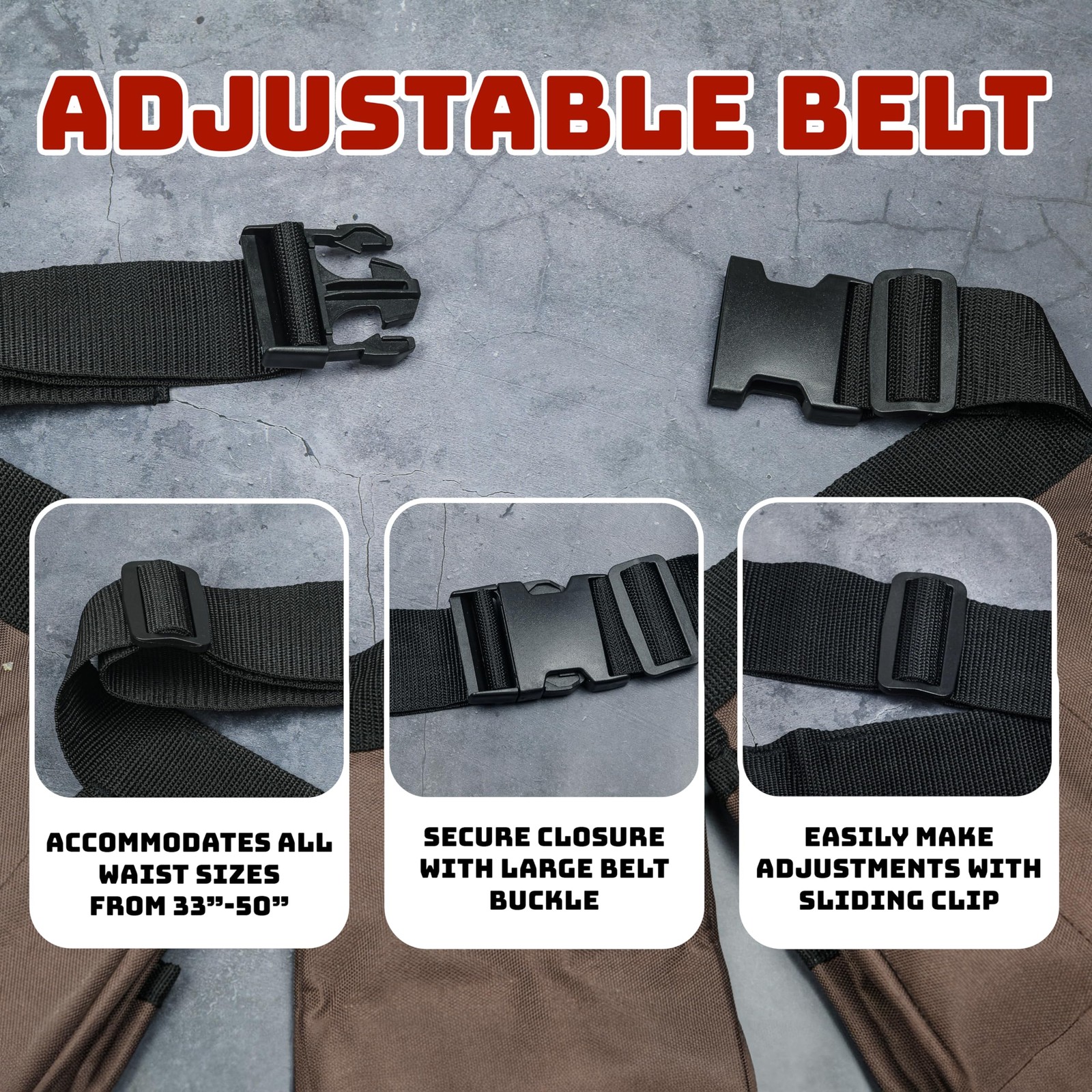 19 Pocket Heavy Duty Construction Tool Belt Work Apron Pouch Quick Release