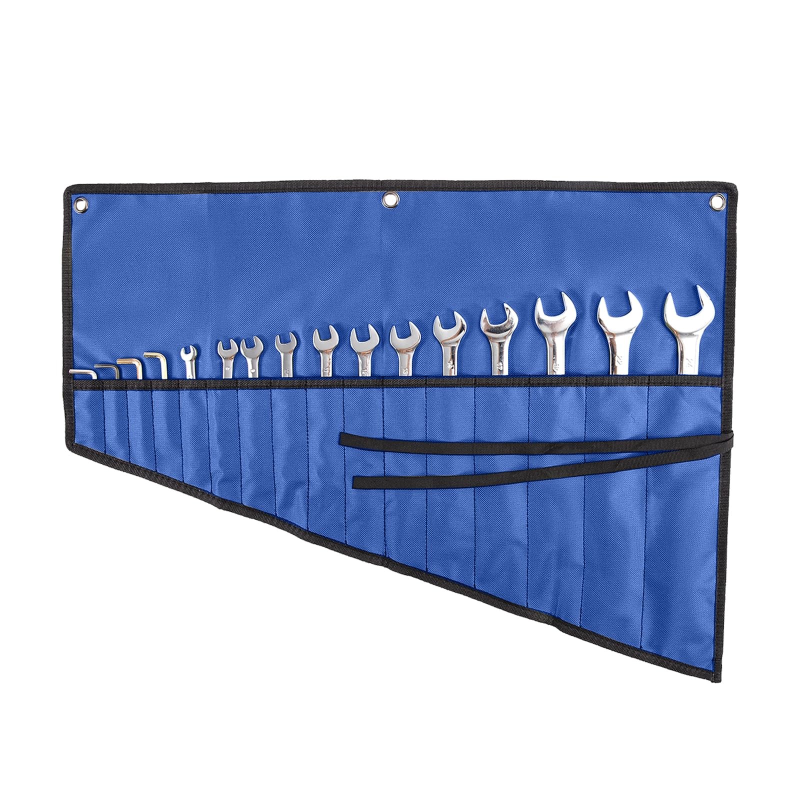 YLZZMDQSZ Wrench Organizer,Tool Roll Pouch – 16-Pocket Waterproof Oxford Blue