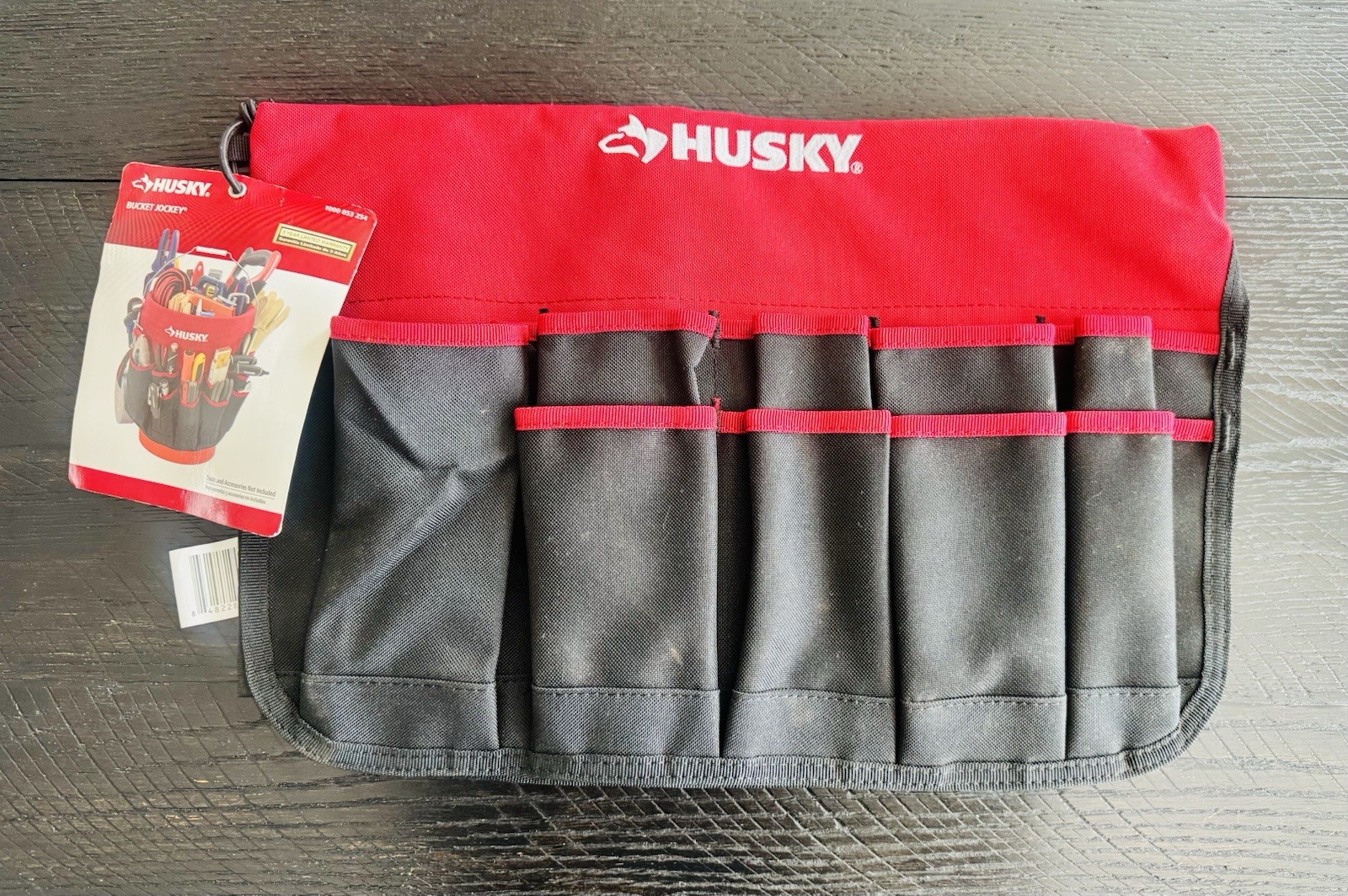 Husky Bucket Jockey Tool Storage Caddy 30 Pockets Black and Red 5 Gallon NWT