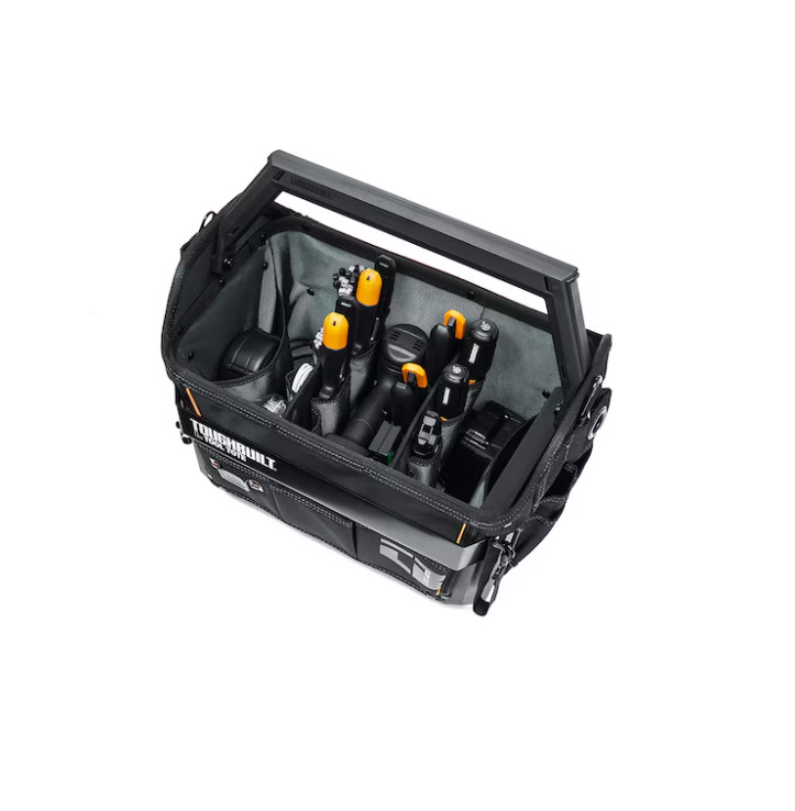 TOUGHBUILT Large Black Polyester 16-in W x 11.02-in D x 13.78-in L Tool tote