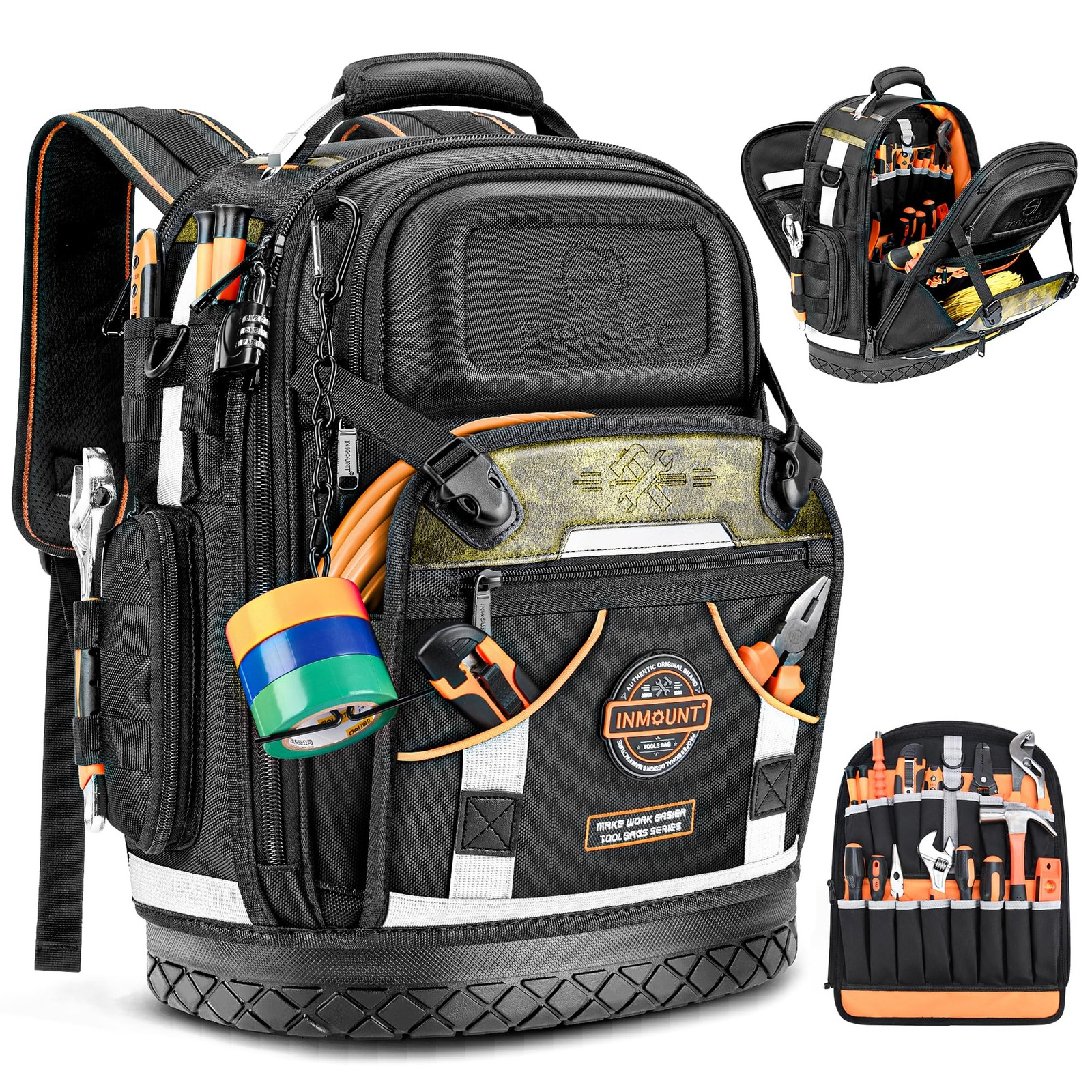 Tool Backpack Bag, HVAC Heavy Duty Construction Tools Backpack for Men, 1680D…