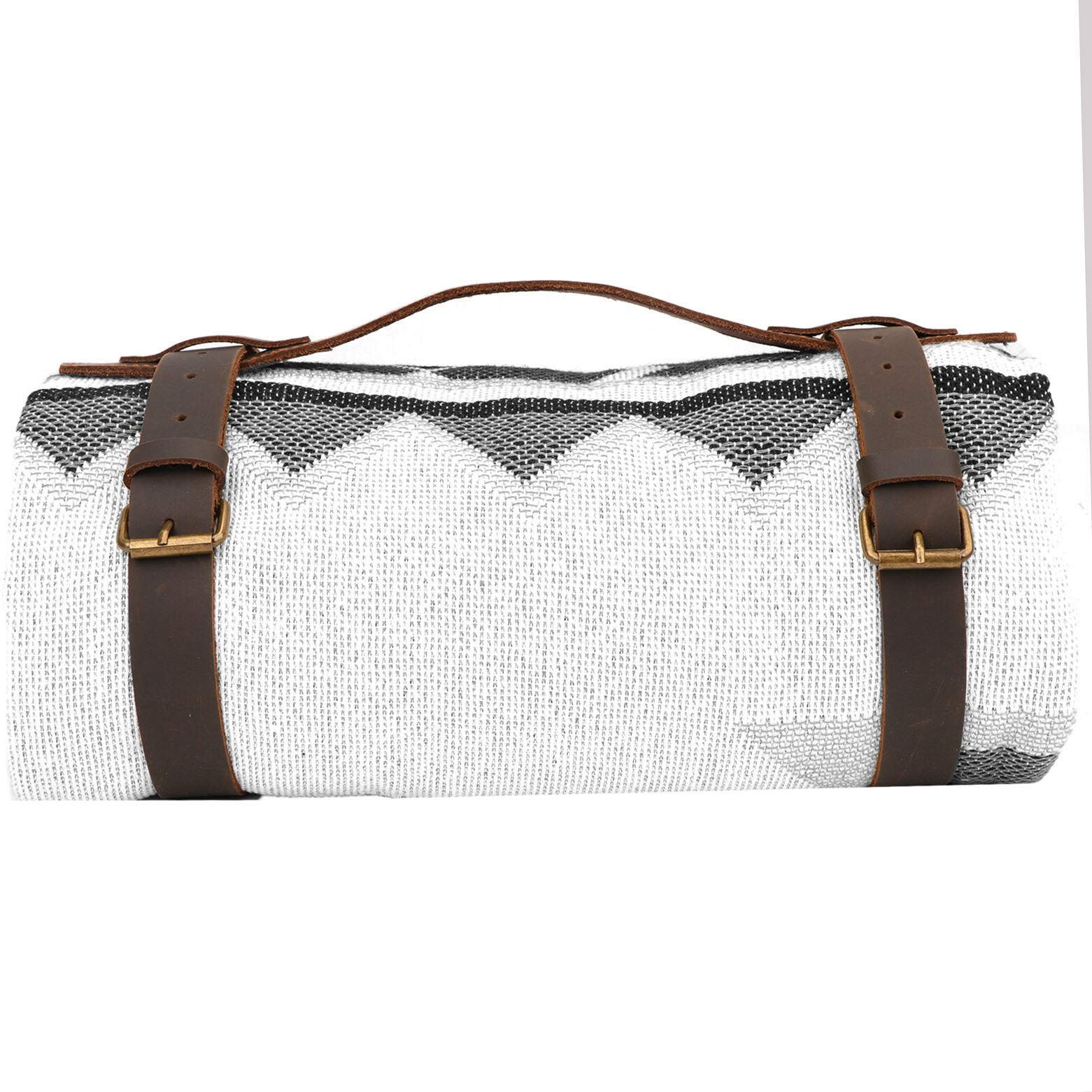 TOURBON Leather Picnic/Motorcycle Blanket Carry Handle Belt Bedroll Strap Adjust