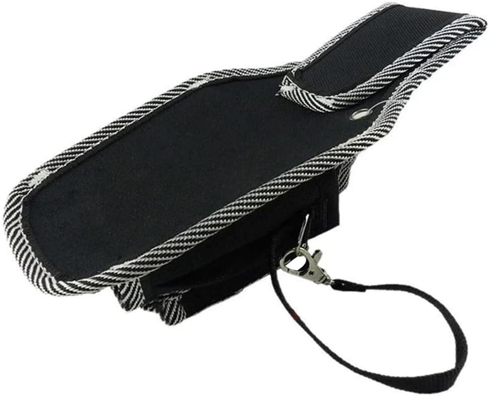Small Tool Belt Pouch with Tape Measure Holder 5 Pocket Utility Bag Black