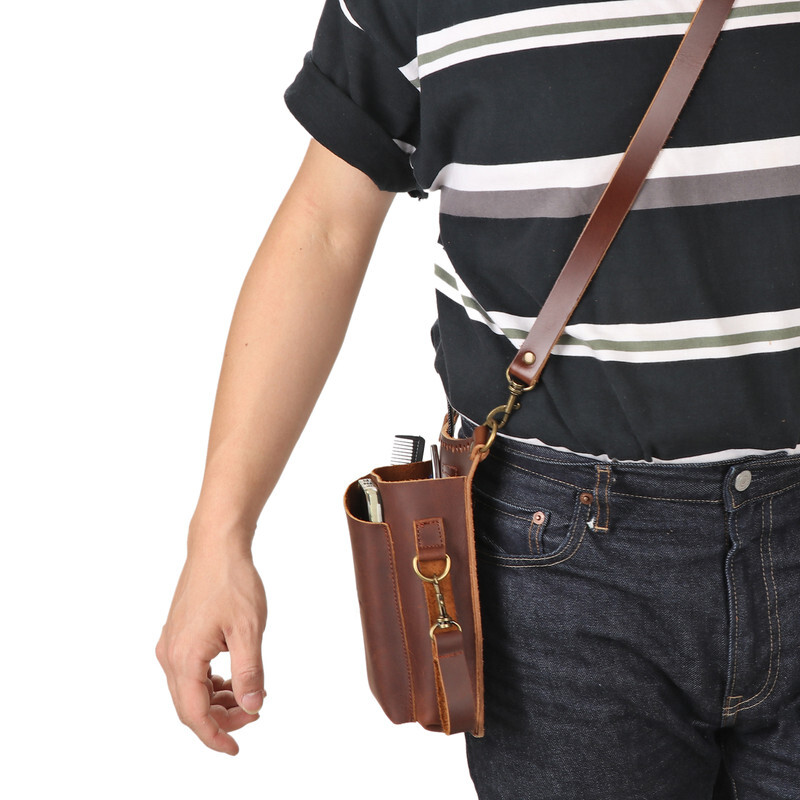 Tourbon Leather EDC Garden Multitool Carrying Pouch Belt Shoulder Bag Phone Case
