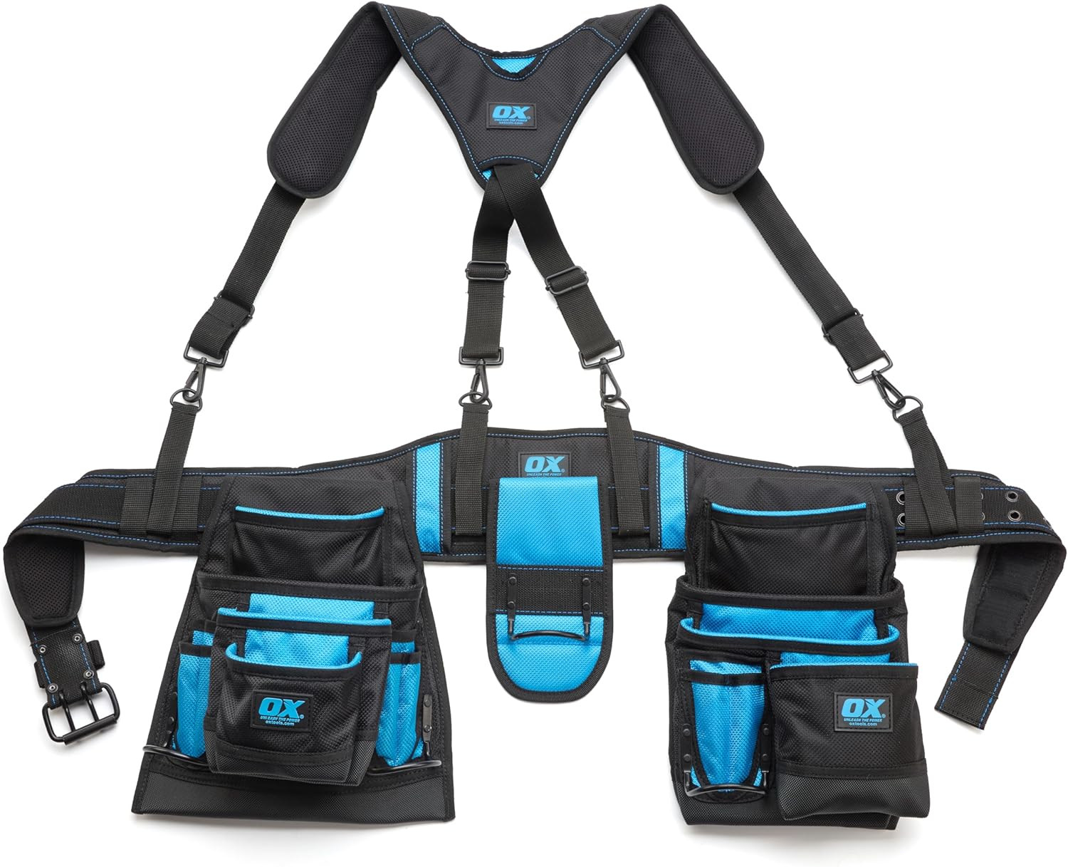 OX Pro Nylon Framing Tool Belt with Suspenders – 1680D Ballistic Nylon Tool Rig