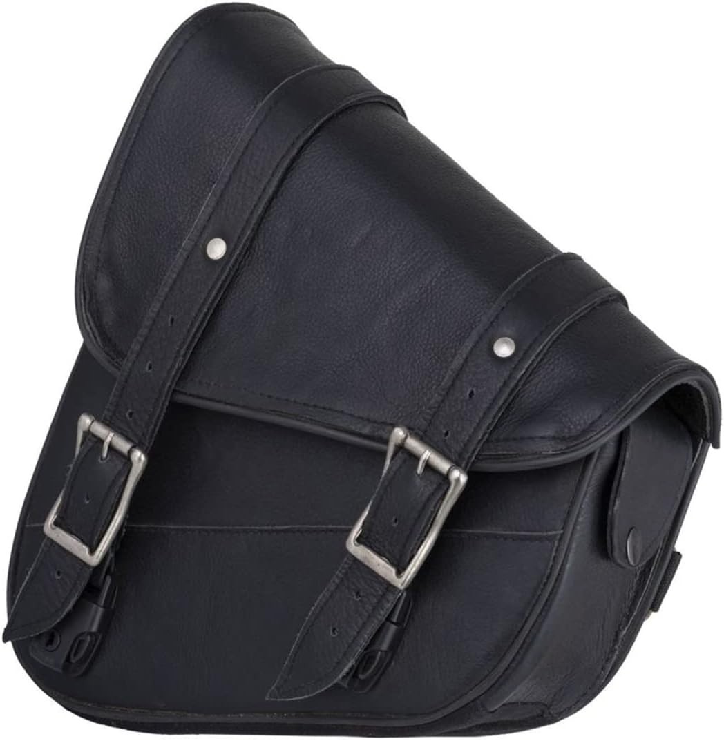Premium Naked Leather Swing Arm Bag For Motorcycle Left Side Solo Bags Saddle…