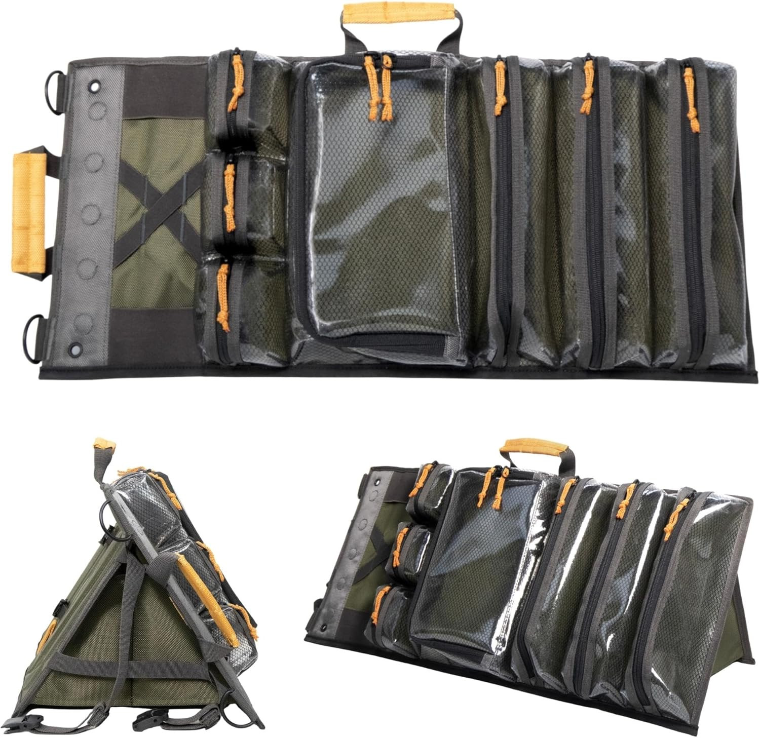 Heavy Duty Roll-Up Tool Bag with Kickstand & 7 Pockets for Easy Access