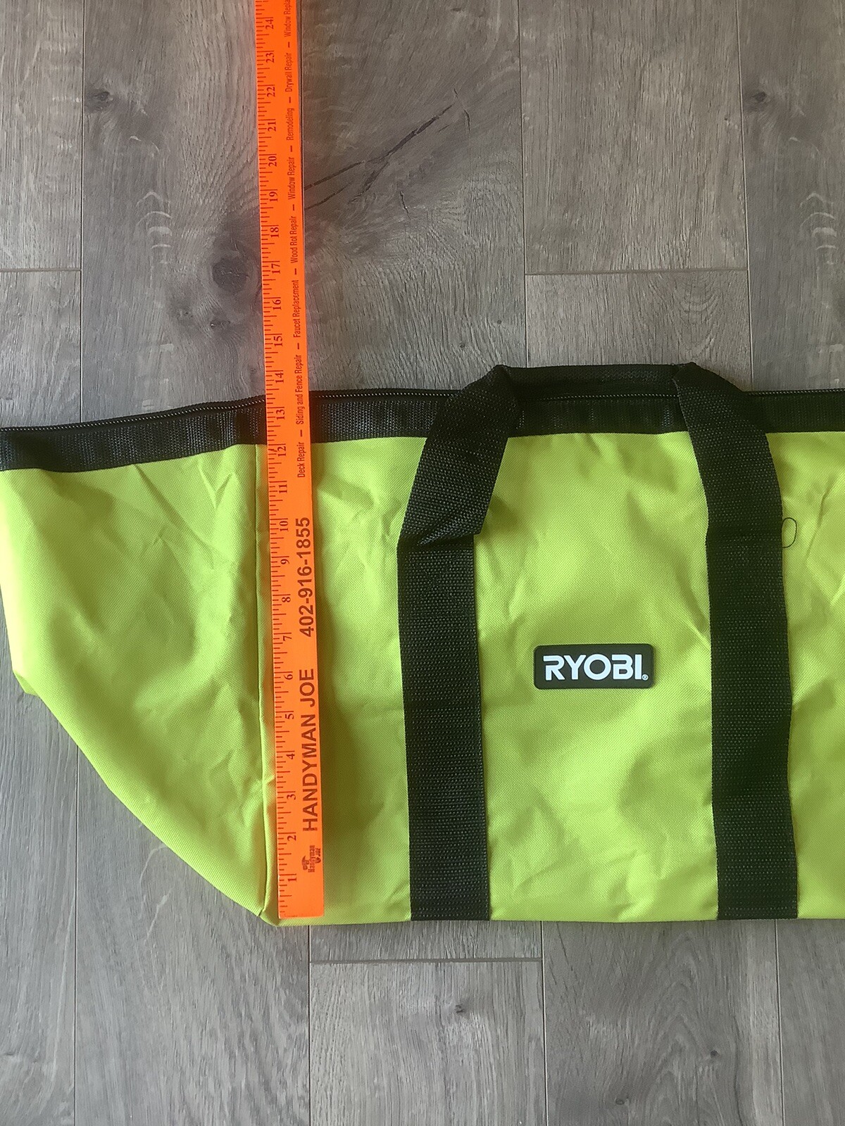 Ryobi 18X12X14 Contractors Heavy Duty Canvas Tool Bag Wide Mouth New (C1)